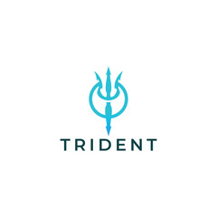 Trident logo icon design template
