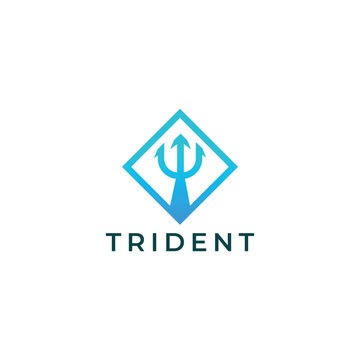 Trident logo icon design template

