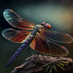 Dragonfly insect. Generative AI.
