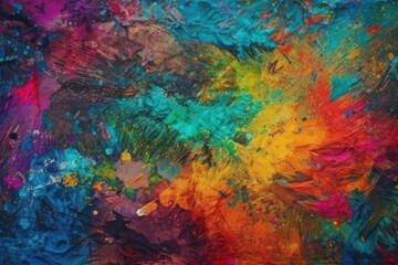 Obraz na płótnie Canvas colorful abstract painting on canvas. Generative AI