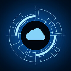 Modern cloud technology futuristic, online storage, work from home	
