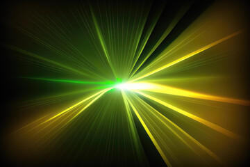 Obraz premium background of green and yellow laser beams, ai generated