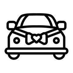 wedding car line icon