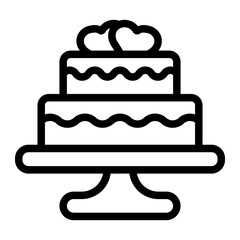 wedding cake line icon