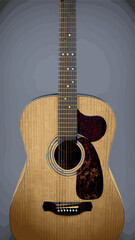 Obraz premium Realistic Electric, Acoustic Guitar 3d Vector