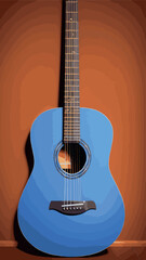 Obraz premium Realistic Electric, Acoustic Guitar 3d Vector