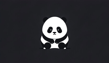 Creative logo with a panda, generative AI.