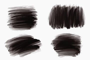 Modern black brush stroke set watercolor design