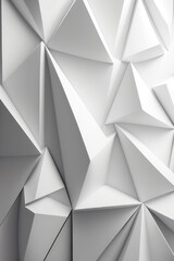 Abstract background, white triangles. Vertical background. AI generative.