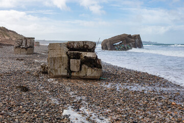 Destroyed Blockhaus in Normandy France