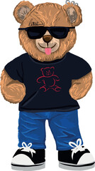 teddy bear  with slogan Vector design for t-shirt graphics, banner, fashion prints, slogan tees, stickers, flyer, posters and other creative uses
