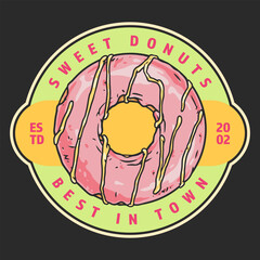 Sweet donuts vintage colorful sticker