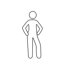 Person hands by sides, contour 