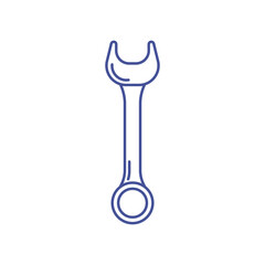 Wrench simple linear icon. Tool for construction, repair, car repairs. Equipment for engineers, mechanics. Outline. Logo, symbol, sign for mobile concept and web design. Vector illustration