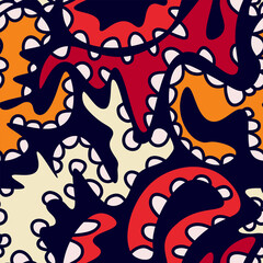 Abstract seamless unusual artwork with wave patterns