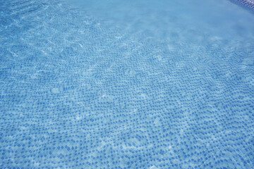 Blue Water surface. Blue ripped water in swimming pool.
summer concept blue water elements.