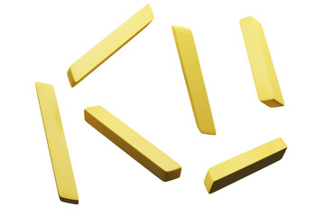French fries, cartoon, 3D