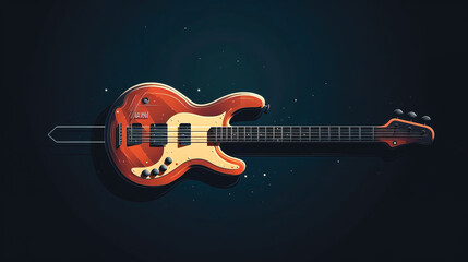Obraz na płótnie Canvas Creative illustration with electric guitar, generative AI.