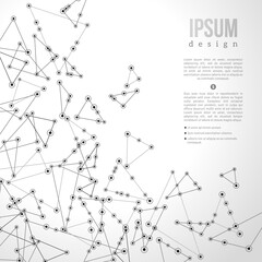 Wireframe mesh polygonal background. Connected lines and dots. Connection Structure. Geometric Modern Technology Concept. Digital Data Visualization.