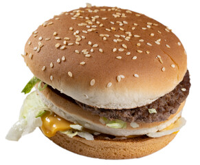 Doppel Hamburger auf Transparentem Hintergrund vorbereitet als png Datei