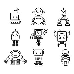 set of cartoon robots