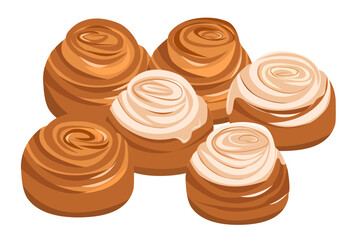 Cinnabon and bun vector illustration