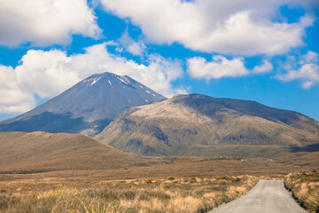 Mount Ruapehu taken from Tongariro Alpine Crossing via Mangatepopo Road in New Zealand