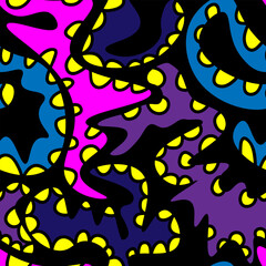 Abstract seamless unusual artwork with wave patterns