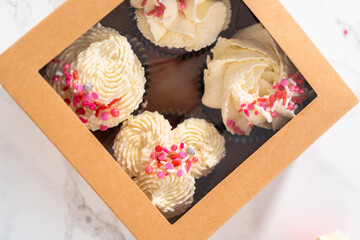 Red Velvet Cupcakes with White Chocolate Ganache Frosting