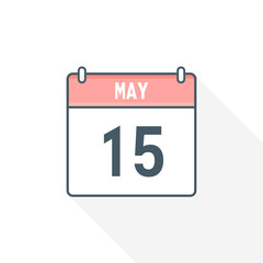 15th May calendar icon. May 15 calendar Date Month icon vector illustrator