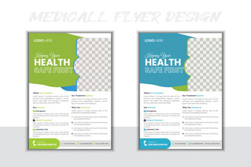 Medical Flyer Corporate Healthcare Flyer Template Organic & Geometric shape Flyer Circle Gradient Colorful concepts flyer Corporate healthcare and medical a4 flyer design template for print