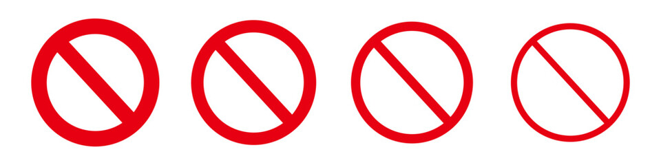 Prohibited Sign Icon Set. Strictly prohibited signs. Vector.