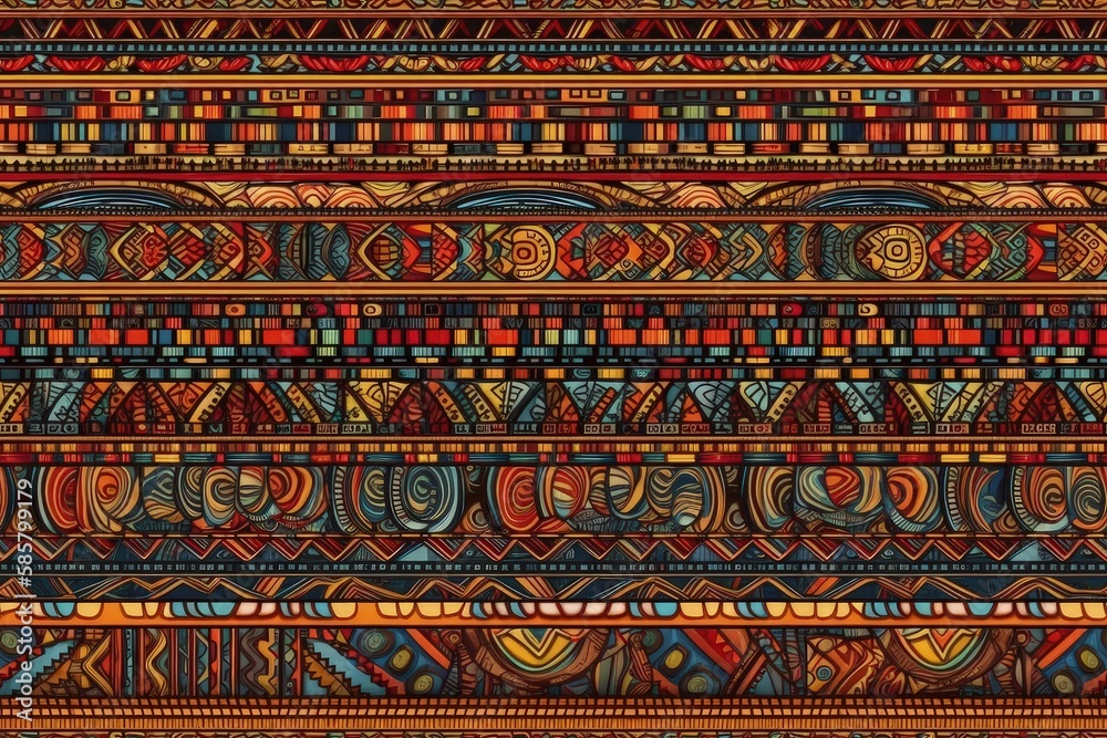 Poster vibrant and multicolored pattern with various hues and shapes. generative ai
