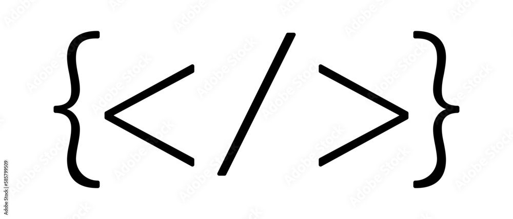 Poster brackets and code marks. vectors.
