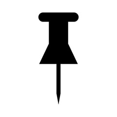 Drawing pin silhouette icon. Thumb tack. Fixed. Vector.