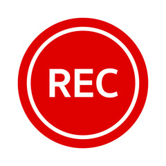 REC button. Video Recording. Vector.