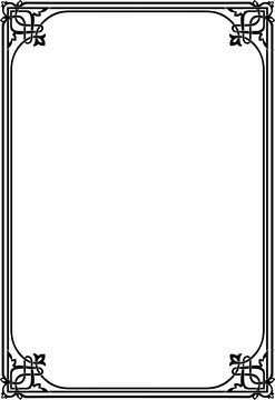 Decorative black framework. Interlaced lines. Celtic style. A3, A4 page size.