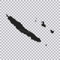 Political map of the New Caledonia isolated on transparent background. Vector.