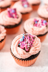 Chocolate strawberry cupcakes