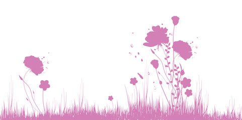 sfondo, fiori, piante, primavera, campo fiorito, pennellate di colore