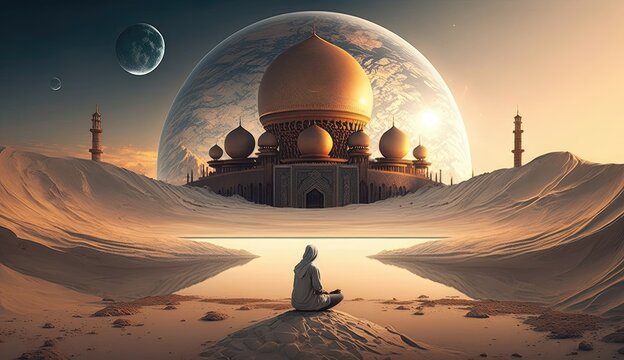 Islamic meditation practices such as Sufi whirling and contemplation on divine names allow individuals to connect with their spirituality. Generated by AI.