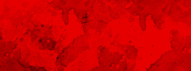Watercolor red grunge background painting. Dark grunge red texture concrete. Red textured stone wall background.
