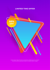 Flash sale discount banner template promotion. Special offer flash sale 5 percent off. Vector shopping poster