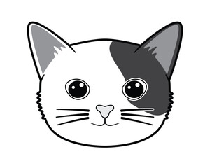 cute small cat face logo icon drawing in vector