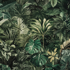 Obraz na płótnie Canvas Vibrant tropical jungle scene, Generative AI