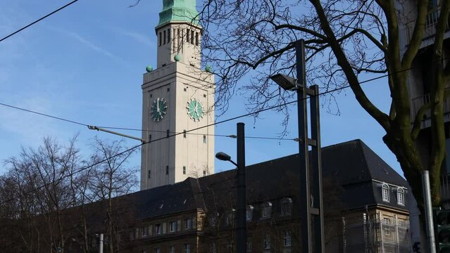 town hall of of gelsenkirchen buer in germany 4k 30fps video