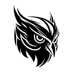Minimalist Owl Head Vector for Logo Design