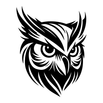 Minimalist Owl Head Vector for Logo Design