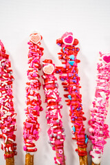 Valentine's Day Chocolate Covered Pretzel Rods