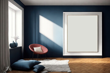 Fototapeta na wymiar Interior desing mock up Decorative Frame Wall mounted Write space